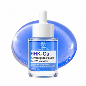 Private Label Bakuchiol GHK-Cu Copper Peptide Facial Serum Custom Formula Anti-Aging Wrinkle Repair Pore Refining Glass Skin Treatment for Skincare Brands