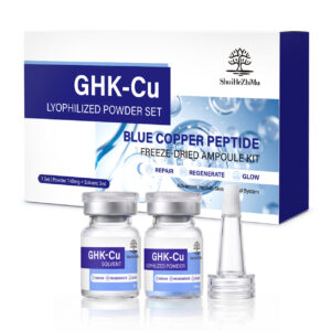 Private Label GHK-Cu Copper Peptide Lyophilized Powder Ampoule Set for Microneedling Aftercare Post-Laser Skin Recovery Bioactive Peptide Treatment