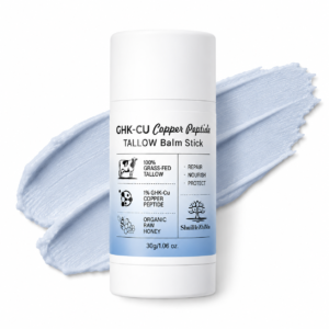 Private Label 100% Grass-Fed Whipped Beef Tallow Honey Balm Stick with 10000ppm GHK-Cu Copper Peptide Anti-Aging Face Balm OEM ODM Natural Skincare