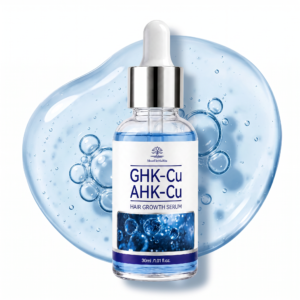 Private Label Biotin Dual Copper Peptide Hair Growth Serum with GHK-Cu AHK-Cu Anti Hair Loss Scalp Treatment Oil for Thinning Hair Care