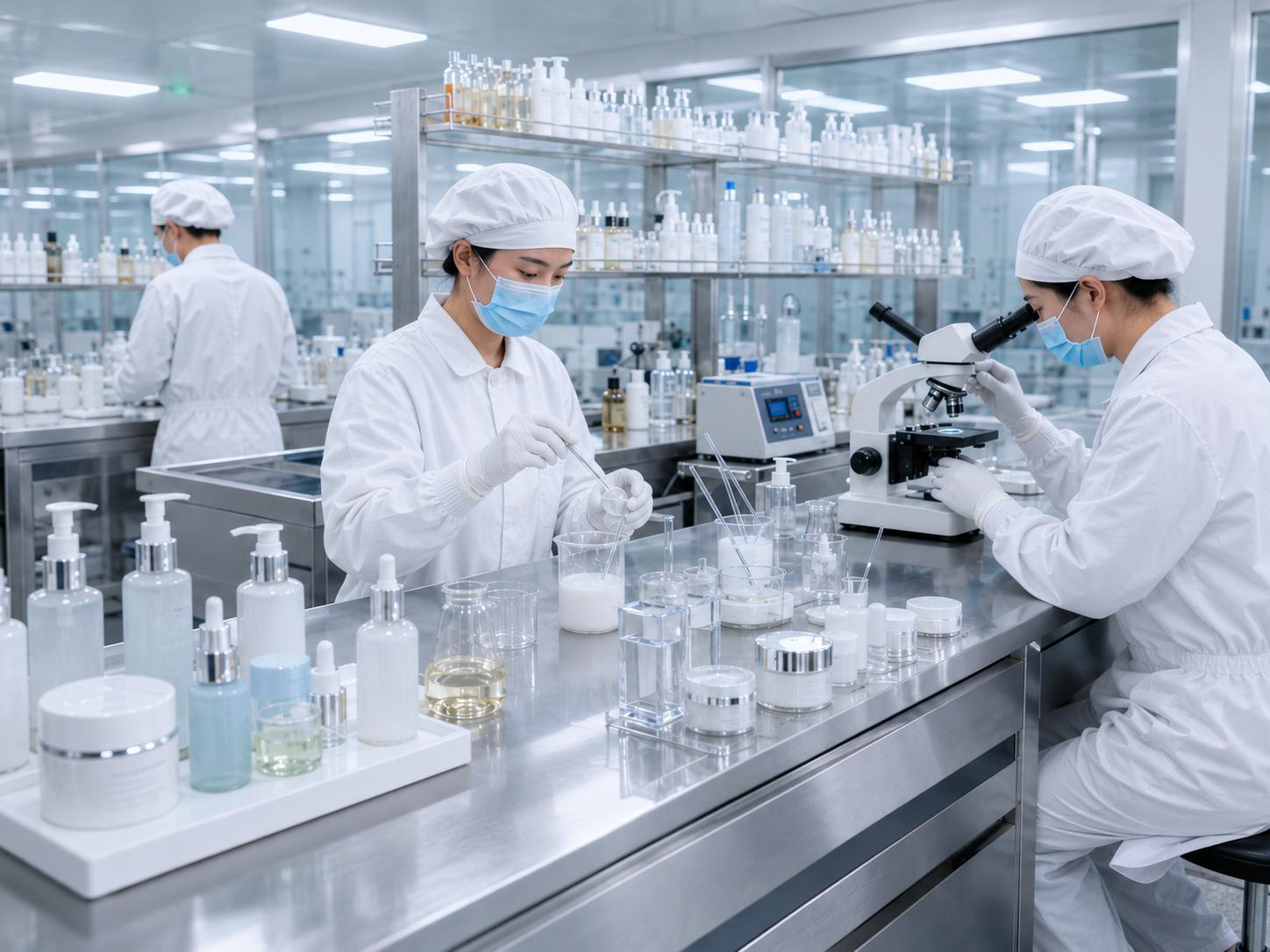 Skincare research and development laboratory for cosmetic formula testing