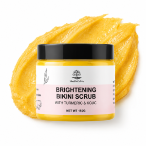 Private Label Turmeric Kojic Acid Brightening Bikini Scrub Body Exfoliating Scrub for Dark Areas Smooth Skin Tone Refining Treatment OEM/ODM