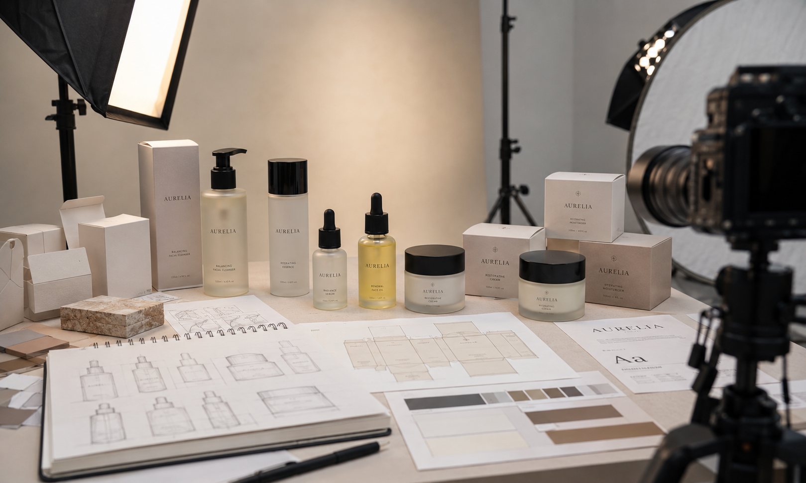 Skincare packaging design and laboratory formulation