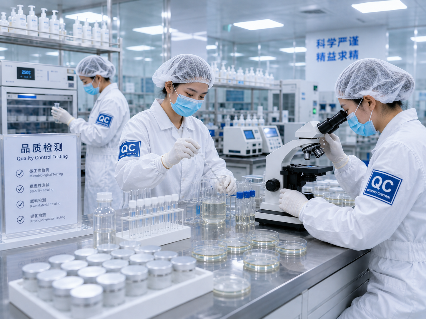 Quality control testing for skincare OEM and ODM cosmetic products