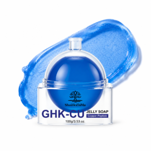 Private Label GHK-Cu Blue Copper Peptide Jelly Soap 100g High Potency Rejuvenating Facial Cleansing Soap for Skin Barrier Repair OEM ODM Skincare Brands